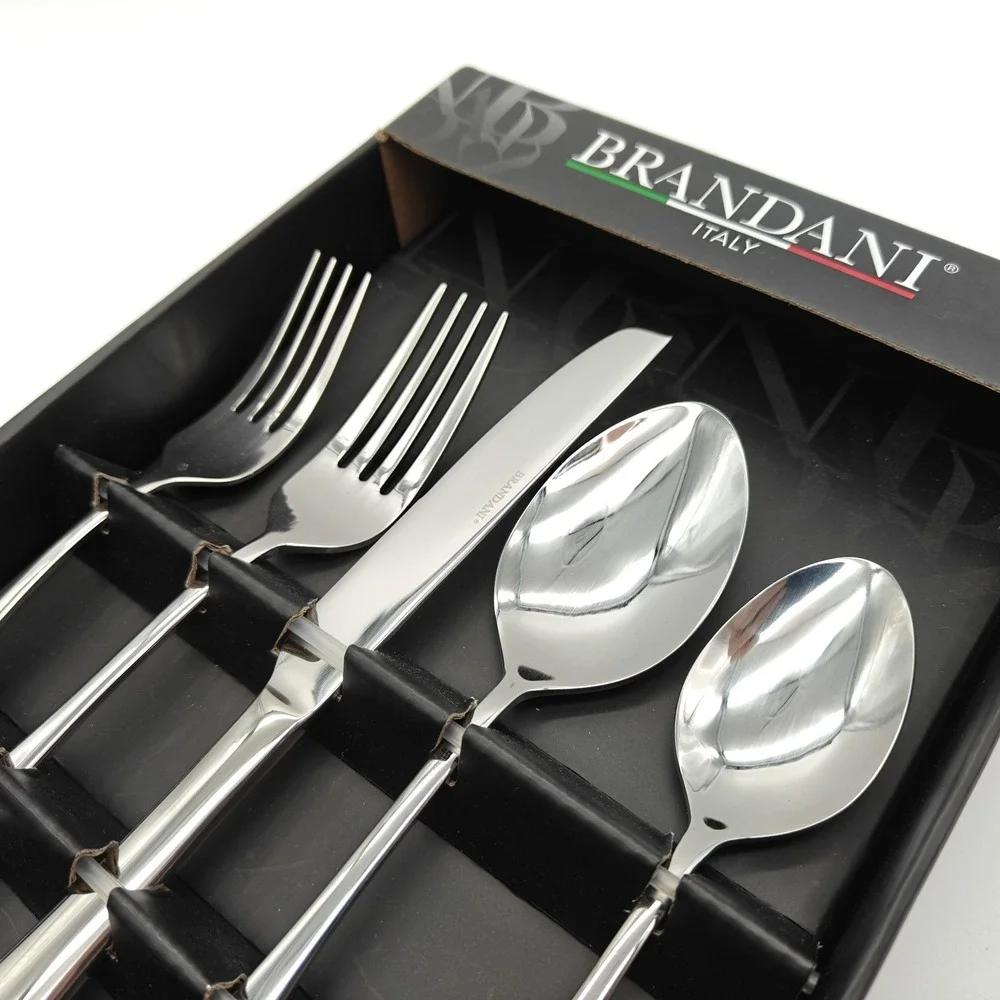 Brandani Italy Drop 20 Piece Stainless Steel Flatware Set Service for 4 NEW
